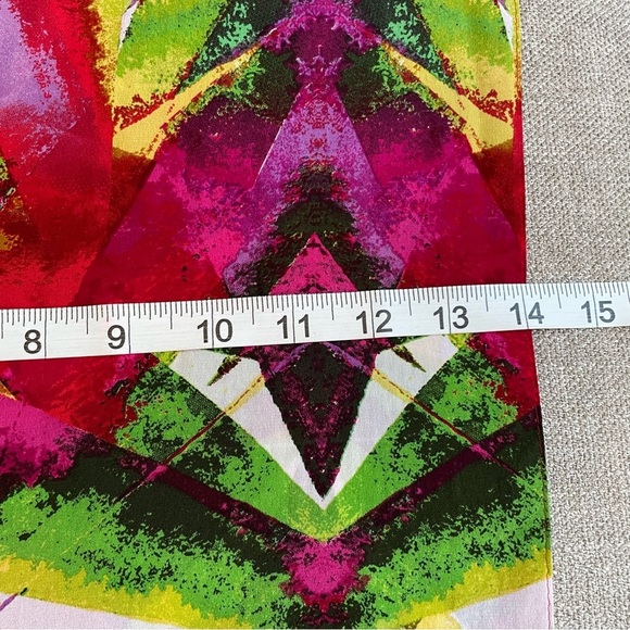 Cynthia Rowley 100% Silk Oblong 14” x 65” Pink Red Yellow Green White Lavender - Picture 5 of 5